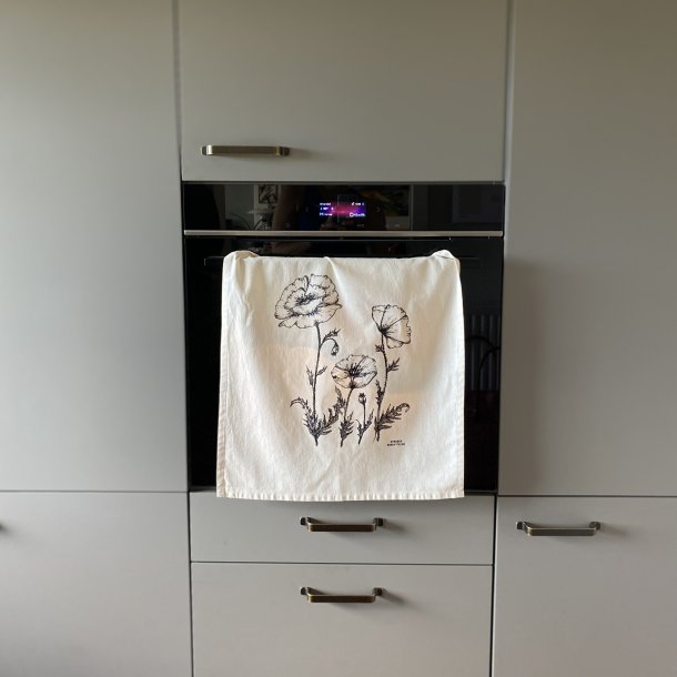 Viskestykke med valmuer