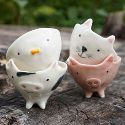 Keramikskle med dyremotiv